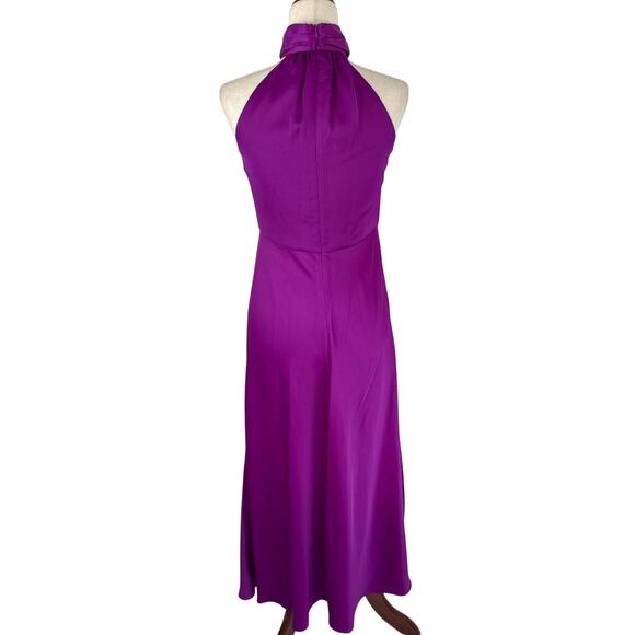 TAYLOR STRETCH SATIN HIGH NECK MAXI DRESS IN PILLOW PURPLE NWT WOMEN'S SIZE 4P - Picture 9 of 16